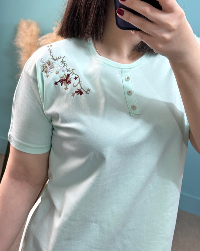 تیشرت سرشانه گلدوزی کد ۱۵۸
